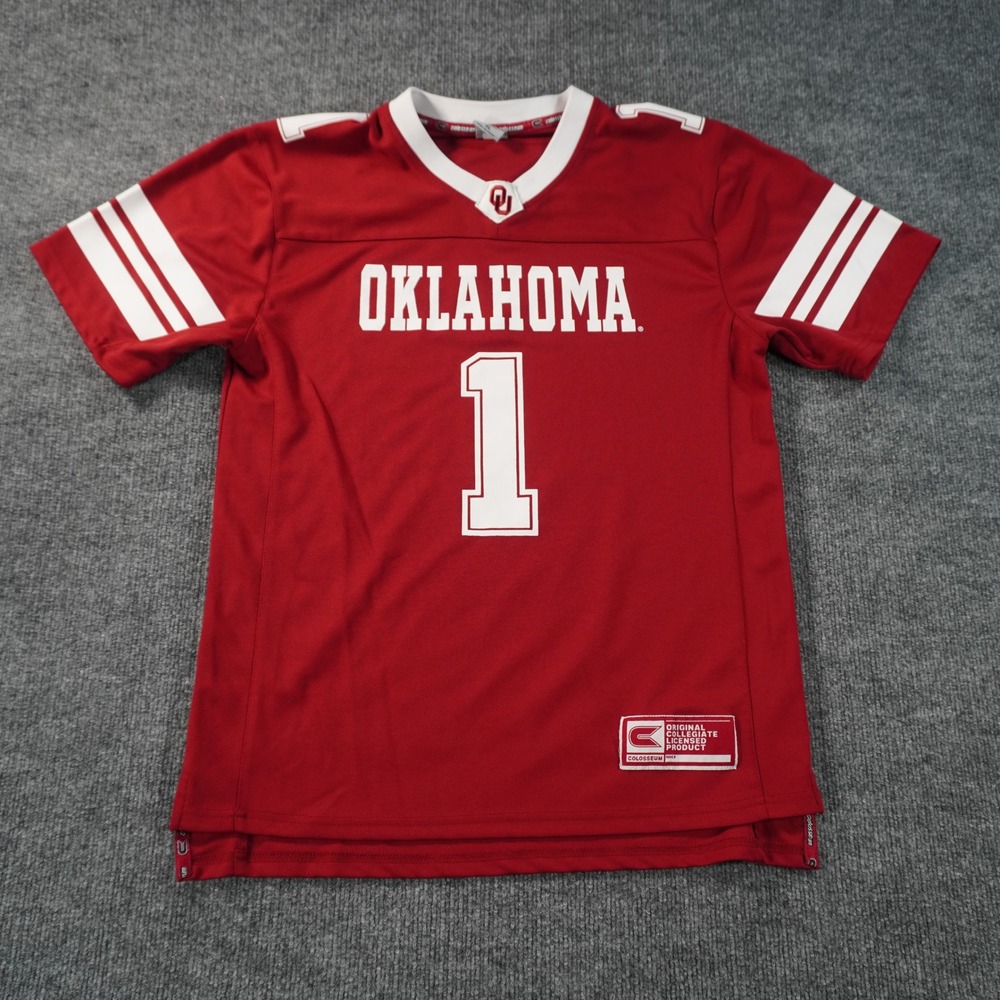 Colosseum Oklahoma Sooners Jersey Kids XL Red Short Sleeve Number 1 NCAA